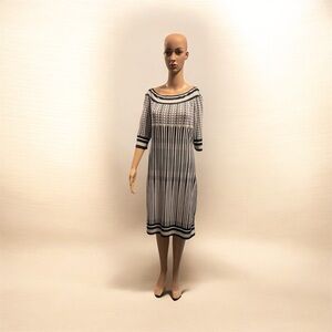 Max Studio Black and White Midi Dress